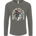 Motocross Christmas Santa MotoX Biker Motorcycle Mens Long Sleeve T-Shirt Charcoal