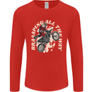 Motocross Christmas Santa MotoX Biker Motorcycle Mens Long Sleeve T-Shirt Red