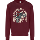 Motocross Christmas Santa MotoX Biker Motorcycle Mens Sweatshirt Jumper Maroon