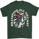Motocross Christmas Santa MotoX Biker Motorcycle Mens T-Shirt 100% Cotton Forest Green