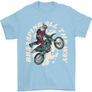 Motocross Christmas Santa MotoX Biker Motorcycle Mens T-Shirt 100% Cotton Light Blue