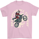 Motocross Christmas Santa MotoX Biker Motorcycle Mens T-Shirt 100% Cotton Light Pink