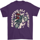 Motocross Christmas Santa MotoX Biker Motorcycle Mens T-Shirt 100% Cotton Purple
