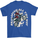Motocross Christmas Santa MotoX Biker Motorcycle Mens T-Shirt 100% Cotton Royal Blue