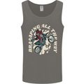 Motocross Christmas Santa MotoX Biker Motorcycle Mens Vest Tank Top Charcoal