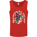 Motocross Christmas Santa MotoX Biker Motorcycle Mens Vest Tank Top Red