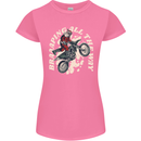 Motocross Christmas Santa MotoX Biker Motorcycle Womens Petite Cut T-Shirt Azalea