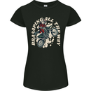 Motocross Christmas Santa MotoX Biker Motorcycle Womens Petite Cut T-Shirt Black