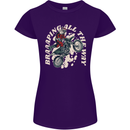 Motocross Christmas Santa MotoX Biker Motorcycle Womens Petite Cut T-Shirt Purple