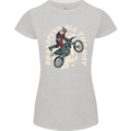 Motocross Christmas Santa MotoX Biker Motorcycle Womens Petite Cut T-Shirt Sports Grey