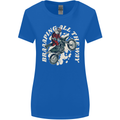 Motocross Christmas Santa MotoX Biker Motorcycle Womens Wider Cut T-Shirt Royal Blue