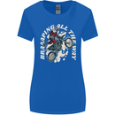 Motocross Christmas Santa MotoX Biker Motorcycle Womens Wider Cut T-Shirt Royal Blue