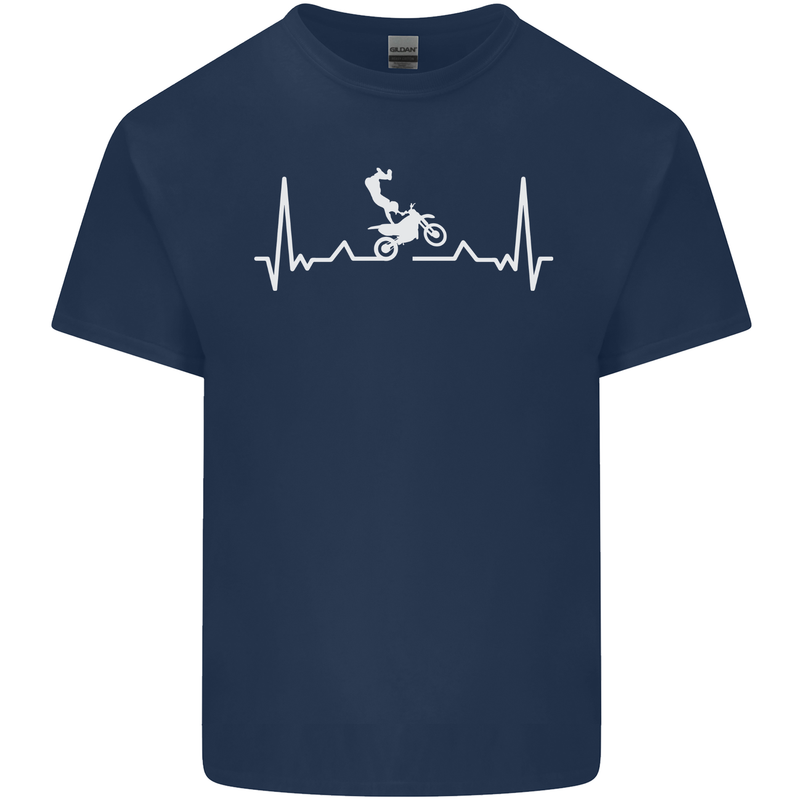 Motocross ECG Dirt Bike MotoX Mens Cotton T-Shirt Tee Top Navy Blue