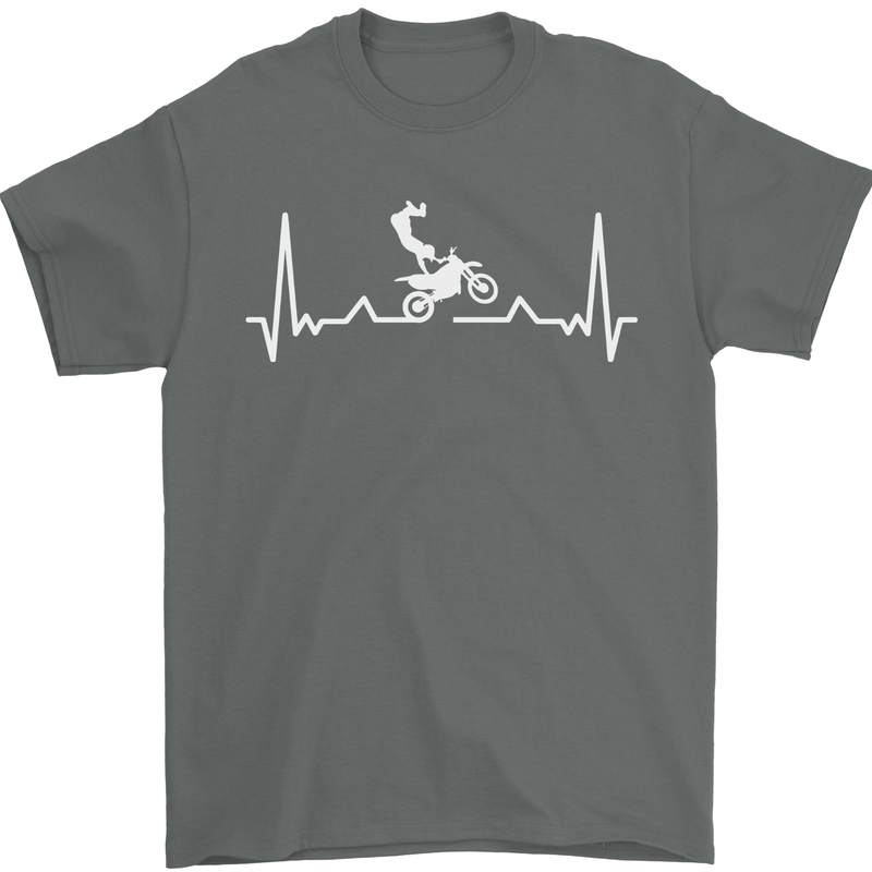 Motocross ECG Dirt Bike MotoX Mens T-Shirt 100% Cotton Charcoal