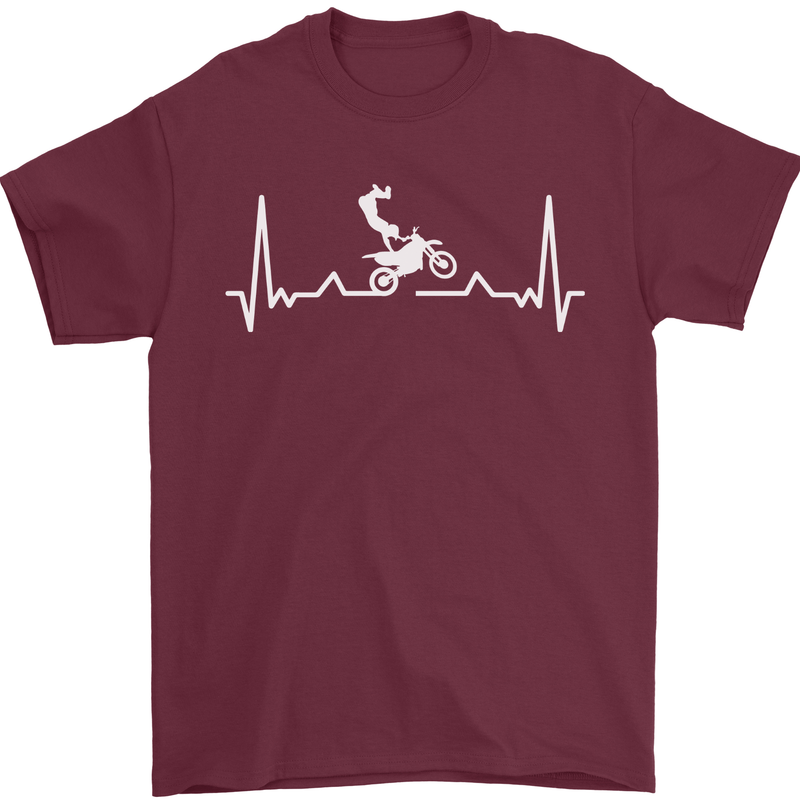 Motocross ECG Dirt Bike MotoX Mens T-Shirt 100% Cotton Maroon