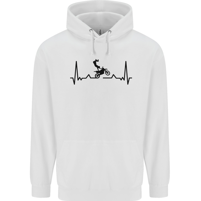 Motocross ECG MotoX Dirt Bike Mens 80% Cotton Hoodie White