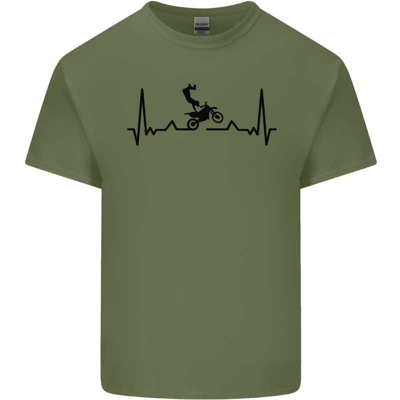 Motocross ECG MotoX Dirt Bike Mens Cotton T-Shirt Tee Top Military Green