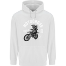 Motocross Girl Motocross MotoX Dirt Bike Female Mens 80% Cotton Hoodie White