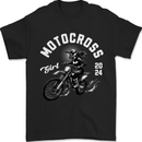 Motocross Girl Motocross MotoX Dirt Bike Female Mens T-Shirt 100% Cotton Black