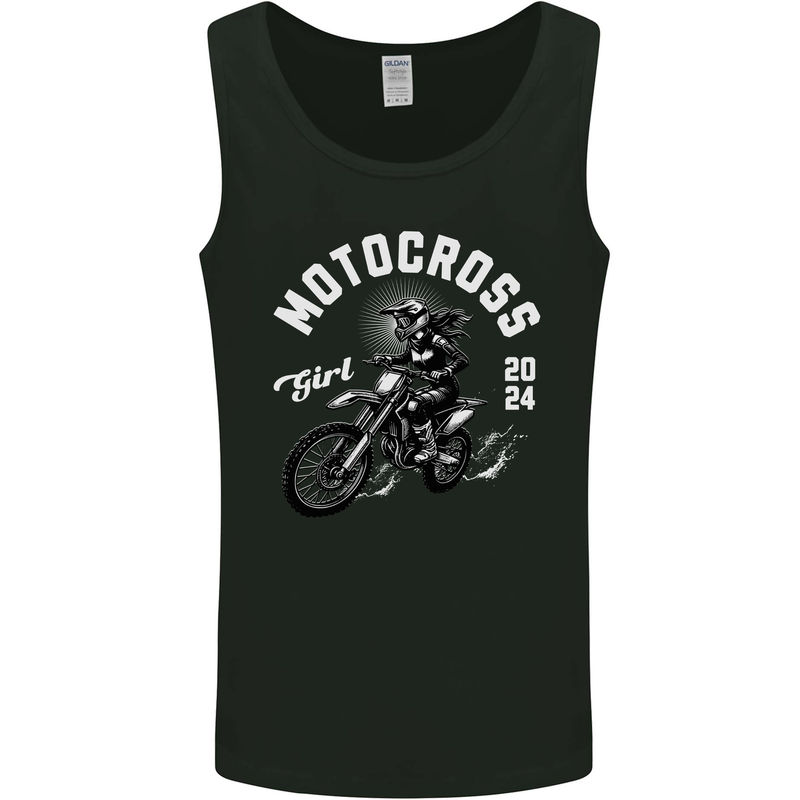 Motocross Girl Motocross MotoX Dirt Bike Female Mens Vest Tank Top Black