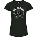 Motocross Girl Motocross MotoX Dirt Bike Female Womens Petite Cut T-Shirt Black