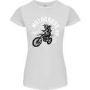 Motocross Girl Motocross MotoX Dirt Bike Female Womens Petite Cut T-Shirt White