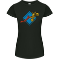 Motocross Stunt Dirt Bike MotoX Womens Petite Cut T-Shirt Black
