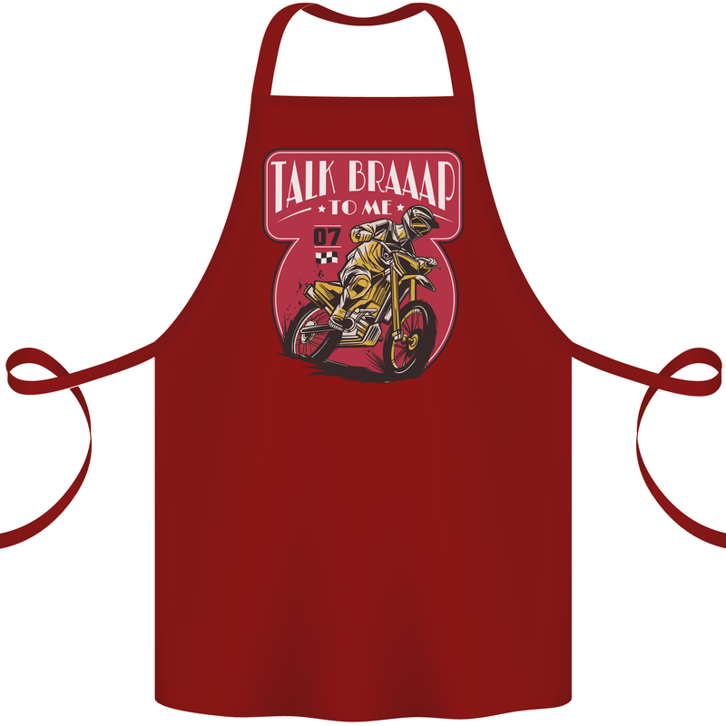 Motocross Talk Braaap MotoX Dirt Bike Motorcycle Cotton Apron 100% Organic Maroon