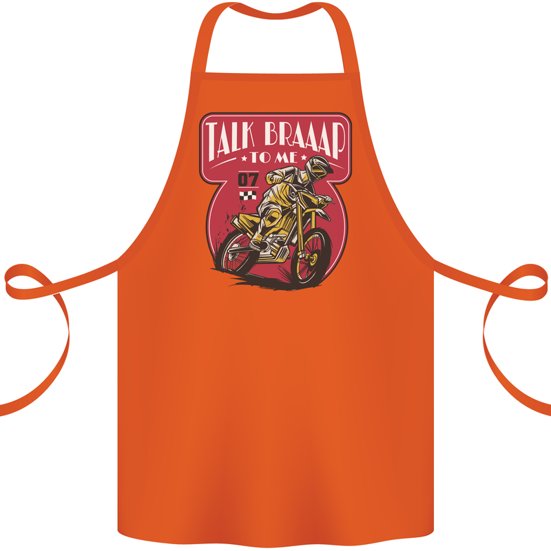 Motocross Talk Braaap MotoX Dirt Bike Motorcycle Cotton Apron 100% Organic Orange