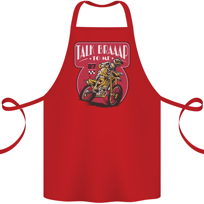 Motocross Talk Braaap MotoX Dirt Bike Motorcycle Cotton Apron 100% Organic Red