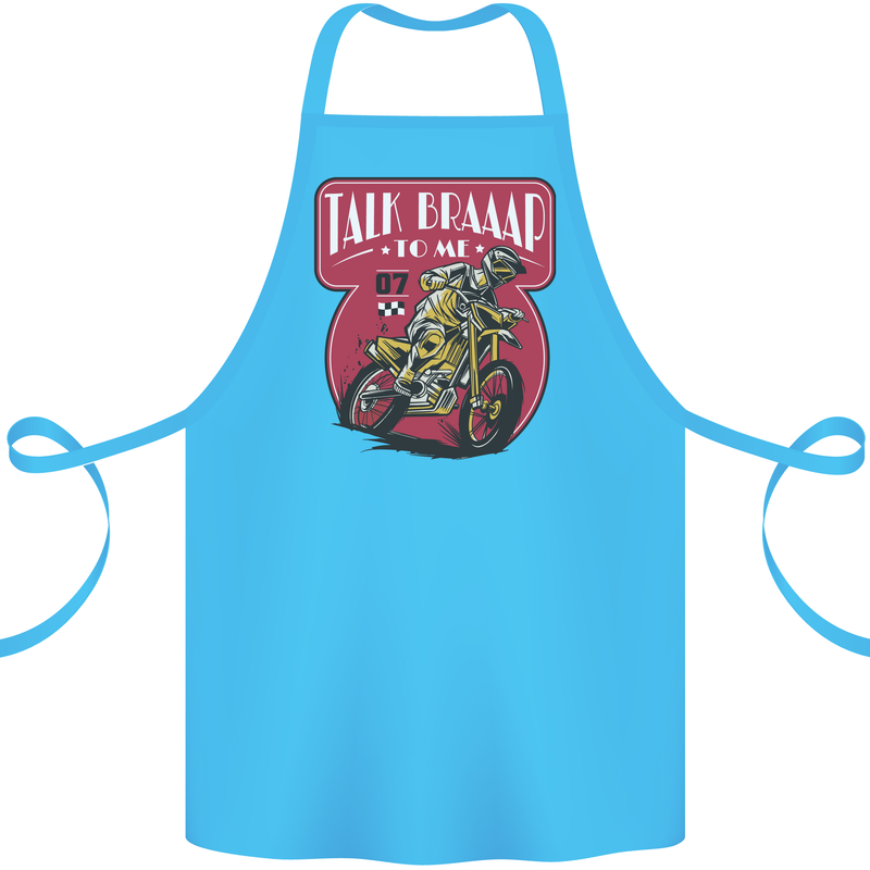 Motocross Talk Braaap MotoX Dirt Bike Motorcycle Cotton Apron 100% Organic Turquoise