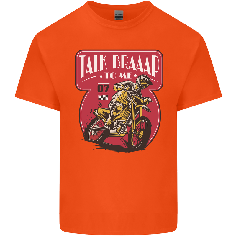 Motocross Talk Braaap MotoX Dirt Bike Motorcycle Kids T-Shirt Childrens Orange