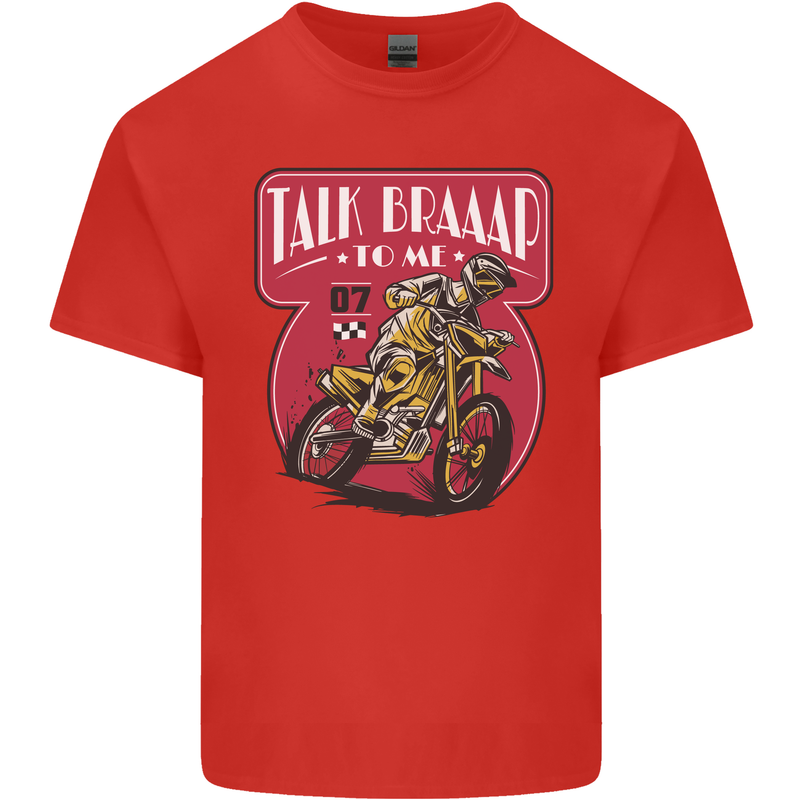 Motocross Talk Braaap MotoX Dirt Bike Motorcycle Kids T-Shirt Childrens Red