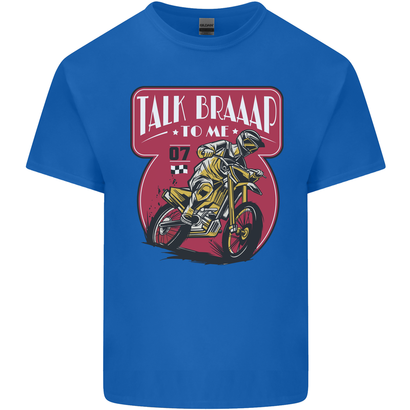 Motocross Talk Braaap MotoX Dirt Bike Motorcycle Kids T-Shirt Childrens Royal Blue
