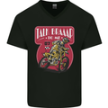 Motocross Talk Braaap MotoX Dirt Bike Motorcycle Mens V-Neck Cotton T-Shirt Black