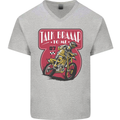 Motocross Talk Braaap MotoX Dirt Bike Motorcycle Mens V-Neck Cotton T-Shirt Sports Grey