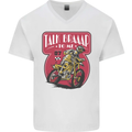 Motocross Talk Braaap MotoX Dirt Bike Motorcycle Mens V-Neck Cotton T-Shirt White