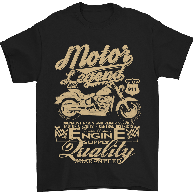 a black t - shirt with a motorcycle on it