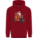 Motorbike & Sidecar Christmas Santa Xmas Biker Childrens Kids Hoodie Red