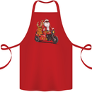 Motorbike & Sidecar Christmas Santa Xmas Biker Cotton Apron 100% Organic Red