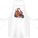 Motorbike & Sidecar Christmas Santa Xmas Biker Cotton Apron 100% Organic White