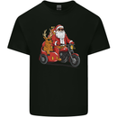 Motorbike & Sidecar Christmas Santa Xmas Biker Kids T-Shirt Childrens Black