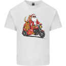 Motorbike & Sidecar Christmas Santa Xmas Biker Kids T-Shirt Childrens White