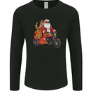 Motorbike & Sidecar Christmas Santa Xmas Biker Mens Long Sleeve T-Shirt Black