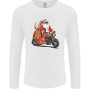 Motorbike & Sidecar Christmas Santa Xmas Biker Mens Long Sleeve T-Shirt White