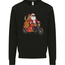Motorbike & Sidecar Christmas Santa Xmas Biker Mens Sweatshirt Jumper Black