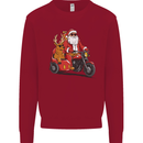 Motorbike & Sidecar Christmas Santa Xmas Biker Mens Sweatshirt Jumper Red