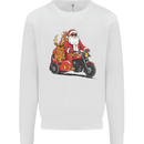 Motorbike & Sidecar Christmas Santa Xmas Biker Mens Sweatshirt Jumper White
