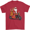 Motorbike & Sidecar Christmas Santa Xmas Biker Mens T-Shirt 100% Cotton Red