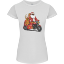 Motorbike & Sidecar Christmas Santa Xmas Biker Womens Petite Cut T-Shirt White